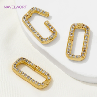 18K Gold Plated Rectangle Carabiner Spring Clasps,Brass Buckle Clasp Jewelry Connector For Bracelet Making,DIY Jewelry Findings
