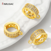 14/18K Gold Plated Brass Zircon Openable Pendant Bales Bails Hooks For DIY Pendant Crystal Agate Jewelry Making Supplies