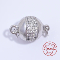 S925 Sterling Silver Pearl Necklace Buckle Head Round Ball Bracelet Buckle Connection Buckle Stick Buckle DIY Accessories SK111