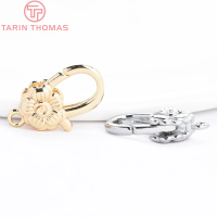 (9730) 4PCS 10x18MM 24K Gold Color Brass Flower Shaped Lobster Clasps High Quality DIY Jewelry Making Findings Accessories