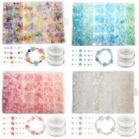 7-19mm825pcs Matte gradient loose gold box, 24 grids, acrylic beads, DIY beads, bracelets, necklaces, decorations. festival gift