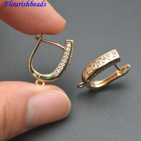 30pc High Quality CZ Paved on Side Square Shape Leverback Earring Hook Clasps Jewelry Findings