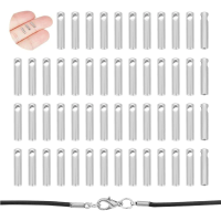 100Pcs Stainless Steel Cord Ends End Caps 1mm Inner Diameter Column Cone Leather Cord Ends Jewelry Making Caps Bracelet