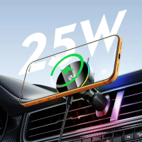 Qi2 25W Magnetic Wireless Car Charger Mount for MagSafe iPhone 17 16 15 14 13 12 Pro Max RGB Light Air Vent Holder Fast Charging