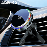 ACEFAST Qi2 25W Magnetic Wireless Car Charger Air Cooling Magnetic RGB Light Phone Holder with Car Lighter Charger For iPhone 17