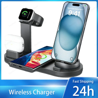 3 in 1 15W Foldable Wireless Charging Station for iPhone 17 16 15 14 13 Pro Max iWatch Ultra Airpods Pro Fast Charger Stand Dock