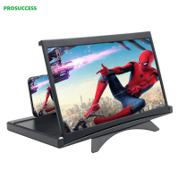 L18 12 Inch Pull-Out Curved Screen HD 3D Video Mobile Phone Stand Magnifying Glass Bracket Foldable Phone Holder for Enhanced Vi