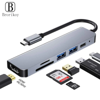6 In 1 PD Type C Docking Station MST Multi Hub Dual HDMI-Compatible USB3.0 Audio Adapter for MacBook Pro Air Thunderbolt 3 Dock