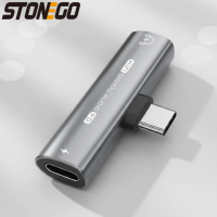 Type C Adapter 2 in 1 3.5MM Headset Audio Adapter Cable for Mobile Phones Tablets Fast Charging Compatible with Type C Jacks
