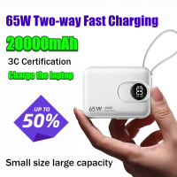 65W Fast Charge 20000mAh Power Bank Compact and Portable Mobile Power Supply Compatible with Laptops