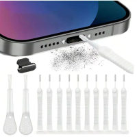 Cell Phone Charging Port Dust Plug with Cleaning Brush for IPhone 14 13 12 8 Pro Max Plus Type C Eearphone IOS Cleaner Set