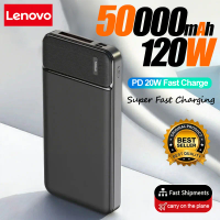 Lenovo 120W 50000mAh Power Bank 12W Portable Fast Charger External Battery PowerBank High Capacity PowerBank For iPhone Samsung