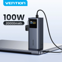 Vention 20000mAh 100W Fast Charging Detachable USB-C Cable Power Bank Smart TFT Screen, Compact Portable,for Xiaomi iPhone 16 15