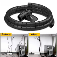 2M/1M 16mm/10mm Cable Organizer Management Tools Wire conduit Flexible Spiral Cable Wire Protector