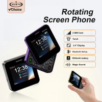 SERVO R18 Pro Rotating Screen Mini Mobile Phone 2 SIM Speed Dial Blacklist Magic Voice Torch 2.4" Screen Button Slider Cellphone