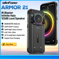 Ulefone Armor 21 Rugged Phone 16GB RAM 256GB ROM Smartphone Android 15 G99 Mobile phone 64MP 9600mAh 4G Cellular Global Version