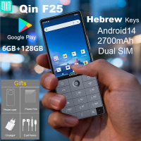 Qin f25,מקלדת עברית,Google Support，אנדרואיד 14, 6GB+128GB, סים כפול, Wi-Fi, בלוטות'