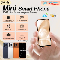 SERVO Android 10.0 Mini Smartphone 4G LTE RAM 2GB+ROM 16GB 4.5" Display Google Play Dual SIM Card GPS WIFI Small mobile phones