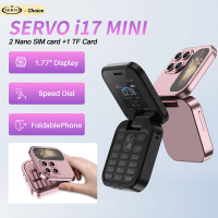 SERVO i17 MINI Foldable Mobile Phone 2 SIM Card Magic Voice Speed Dial Blacklist Vibration FM 1.77" Screen Small Flip Cellphones