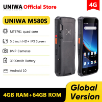 UNIWA M580S 4G PDA Industrial Android 10 4GB+64GB Handheld Terminal with 2D Barcode QR Scanner Data Collector 3900mAh Device NFC