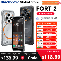 NEW Blackview FORT 2 Rugged Smartphone 6.56" HD+ IPS 90Hz Display MTk Helio G81 5000mAh 256GB Android 15 CellPhone