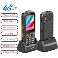 EAOR Charging Dock 4G Waterproof Rugged big Battery power bank SOS Flashlight for All Ages Senior/Kids Usability Mobile Phone