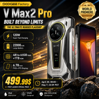World Premiere DOOGEE V Max 2 Pro 5G Rugged Phone 6.78" FHD+ IPS 120Hz Display 48GB+1TB 22000mAh 200MP 120W Smartphon Android 16