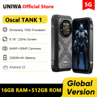 Blackview Oscal TANK 1 Rugged Smartphone Android 15 6.78 Inch 2.4K 16GB 512GB Mobile Phone 20000mAh 64MP AI 5G Cellphone NFC