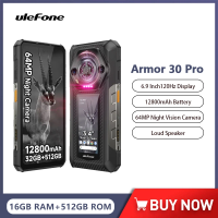 Ulefone Armor 30 Pro 5G Rugged Phone 12800mAh 64MP Night Vision Camera Mobile Phone Android 14 Up to 32GB+512GB Cellphone NFC