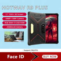 HOTWAV R9 Plus Rugged Tablet Octa-Core 11" 2K Display 8GB RAM 512GB ROM Smart Pad 10080mAh 64MP Face ID Tablets PC Android 14
