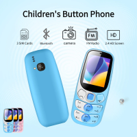 Low Price GSM 2G Small Size Large Push Button Mobile For Children Cute Slim Three 3 Sim Cards 2.4" Big Display For Senior Unlock