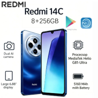 2026 (Latest Model) Redmi 14C Global Edition: Dual-camera system and 5,160mAh battery, featuring 8+256GB storage and a 6.88-inch