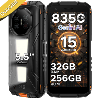 DOOGEE Fire 3 Max Rugged Phone 32GB+256GB 5.5" HD+ Display Camping lights IP68 8350mAh T7250 48MP NFC Android15 Widevine L1