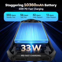 Ulefone Armor X16 4G Rugged Phone Smartphone Android 15 Up to 12GB+128GB 10360mAh Glare Flashlight Night Camera NFC Phone 6.56"