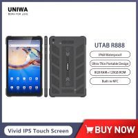 UTAB R888 Global 4G Ultra-Thin Tablet IP68 Waterproof Phablet 8 Inch 8GB RAM 128GB ROM 5800mAh Smart Android Tablet PC GPS NFC