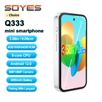 SOYES Q333 Mini Smartphone 4GB RAM 64GB ROM 3.58 Display 8-Core Android 12.0 Face Unlock 2000mAh 4G LTE Type-C OTG Small Phone