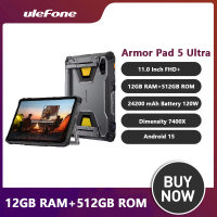 2025 NEW Ulefone Armor Pad 5 Ultra 5G 11FHD Rugged Tablet 24200mAh Battery Portable Projector 200LM 12GB+512GB Android 15 NFC