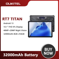 Oukitel RT7 TITAN 4G Rugged Tablet 10.1" FHD+ 32000mAh 8GB+256GB Android 13 IP68/IP69K 48MP+20MP Night Vision Tablet Tablets PC