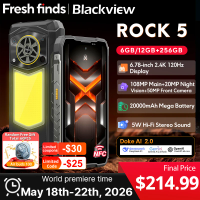 【World premiere】Blackview ROCK 5 Rugged phone 6.78'' 2.4K 120Hz Display Camping Lantern 108MP Camera NFC 20000mAh Cellphone