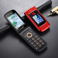 Two Displays Flip Mobile For Elderly Speed Dia SOS Push Button Metal Body Small Size Two Sim Cards 2G GSM Portable Phone Cheap