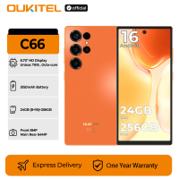 OUKITEL C66 Smartphone Android 16 Phone, 6.73 HD+ 24GB(8+16)+256GB, 5150mAh Dual 4G NFC Cellphone, 120Hz, 64MP Main Camera
