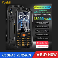YEEMI Q9 GSM 2G&4G Network Mobile Phone 2G 4SIM 4G 2SIM Cards Rugged Bar Cellphone 3.5 HD Display Big Battery Loud Sound Phone