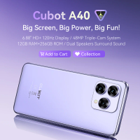 Cubot A40 Smartphone, Android 15, 12GB RAM+256GB ROM, 6.88-Inch 120Hz Screen,Octa-core, 48MP Camera, 5100mAh Battery,NFC,Face ID