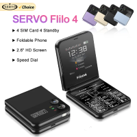 SERVO 4 SIM Fashionable Flip Cellular Phone Speed Dial Flashlight Magic Voice FM Radio 2G GSM Foldable Mobile Phone Type-C 2.6"
