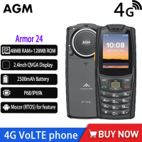 AGM M6 IP68 Push-Button Phones 4G Unlocked Cellphone 2500mAh Rugged Telephone Dual SIM Feature Phone for Senior Russian Version