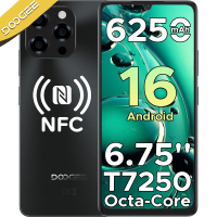 DOOGEE Note58 Pro Smartphone 6.75" HD+ IPS 90Hz Display Android 16 8GB RAM+256GB ROM 6250mAh Large battery NFC Cellphone