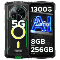 DOOGEE Fire 7 Pro 5G Rugged Phone Dual Camping Lights 1200LM Support PoC 13000mAh Battery 6.6'' Screen Android 15 Smart Phone