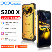 DOOGEE S200 X Rugged Phone 6.72 IPS FHD+120Hz Dimensity 7050 Telephon Portable 32GB+512GB 10100mAh Smartphone 5G Android 14 NFC