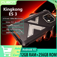 CUBOT KINGKONG ES 3 Rugged Phone Unisoc T615 4G 6.75" 120Hz 6GB RAM+256GB ROM 48MP Main Camera 10200mAh 33W Chrging NFC WIFI6