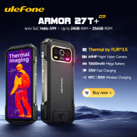 Ulefone Armor 27T+ 4G Rugged Phone 10600mAh Night Vision Camera Smartphone Android 15 Up to 24GB+256GB 120Hz 33W Fast Charge